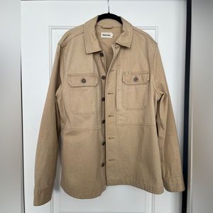 Taylor Stitch The Reserve Shirt in Khaki Herringbone (tan brown), Medium/40R
